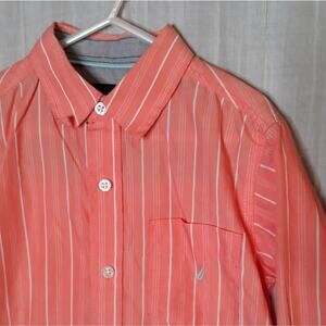 Nautica Boys M 5/6‎ Button down top shirt Striped